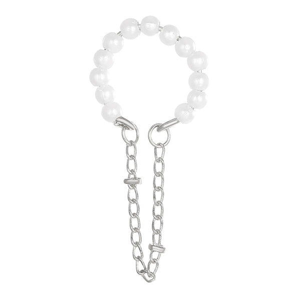 Alloy Pearl Inlaid Geometric Style Tassel Ear Clips For Women