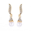 Alloy Pearl Necklace Earrings Two Piece Set With Drop Shape Design And Electroplating