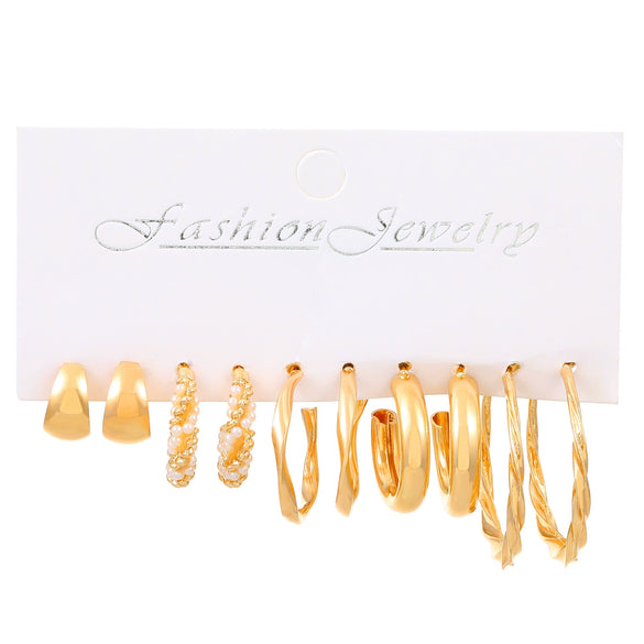 Alloy Pearl Rhinestone Geometric Earrings Jewelry With Electroplating For Women
