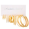 Alloy Pearl Rhinestone Geometric Earrings Jewelry With Electroplating For Women