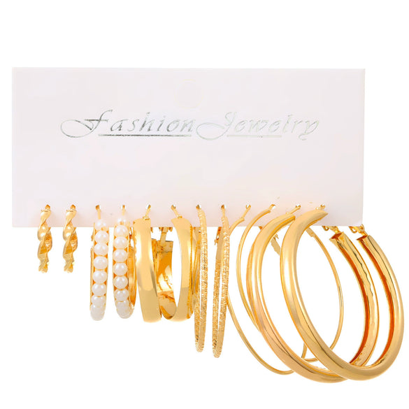 Alloy Pearl Rhinestone Geometric Earrings Jewelry With Electroplating For Women