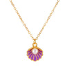 Alloy Pearl Shell Women's Jewelry With Marine Organisms Pattern Electroplated Clavicle Chain And Earrings