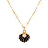 Alloy Pearl Shell Women's Jewelry With Marine Organisms Pattern Electroplated Clavicle Chain And Earrings