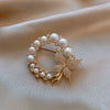 Alloy Pearl Women's Natural Flower Shaped Brooch With Electroplating Design