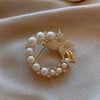 Alloy Pearl Women's Natural Flower Shaped Brooch With Electroplating Design