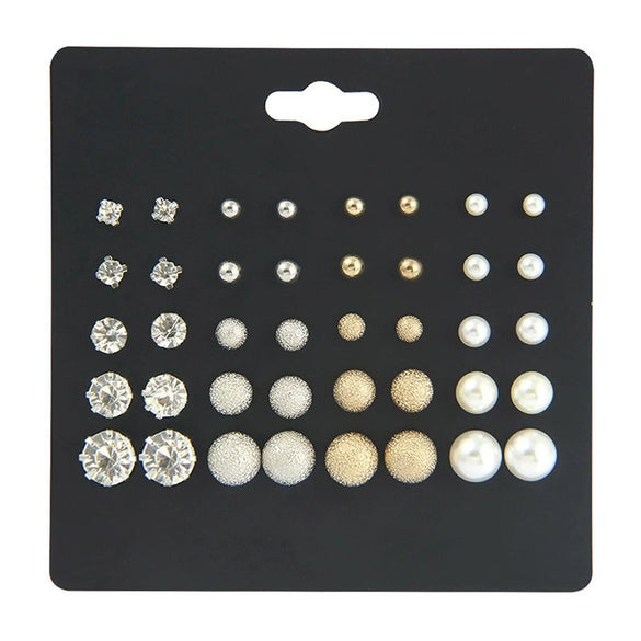 Alloy Pearl Zircon Earrings For Women Electroplating Jewelry