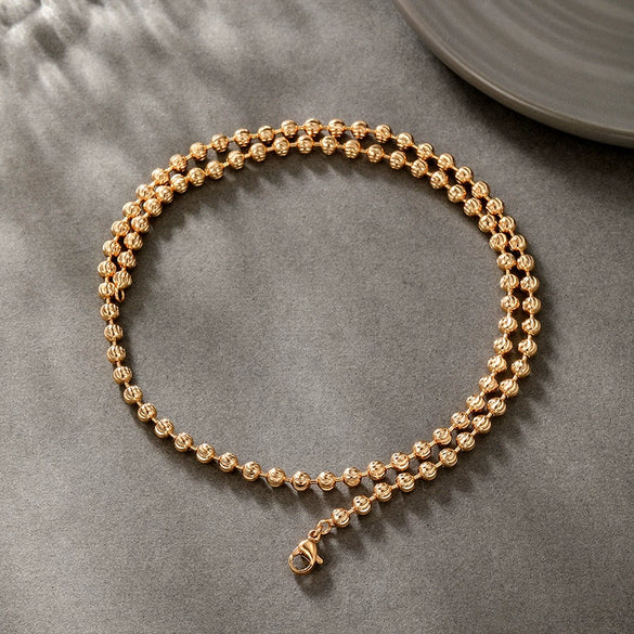 Alloy Pendant Ball Chain Lobster Clasp Necklace Women's Fashionable Simple Highend Electroplated Accessories