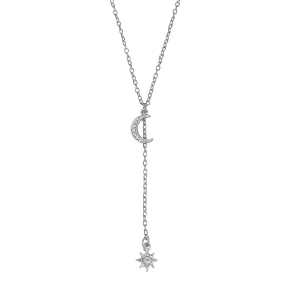 Alloy Pendant Fashion Necklace With Moon Star Design And Electroplating Treatment For Women