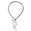 Alloy Pendant Leather Wax Thread Chain Geometric Minimalist Design Electroplating Fashion Necklace