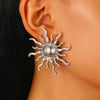 Alloy Pendant Necklace Electroplating Minimalist Style Sunflower Flame Design Unisex