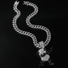 Alloy Pendant Necklace With Diamondencrusted Geometric Dancing Panda Design For Men