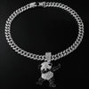 Alloy Pendant Necklace With Diamondencrusted Geometric Dancing Panda Design For Men