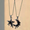 Alloy Pendant Necklace With Irregular Lava Moon Star Design Electroplated For Women