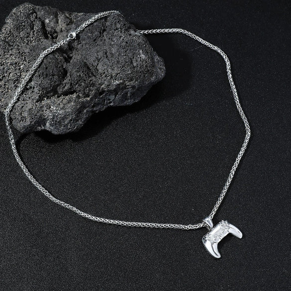 Alloy Personality Geometric Game Pendant Electroplated Unisex Hiphop Necklace With Twist Chain