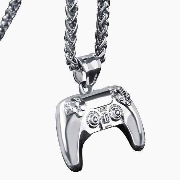 Alloy Personality Geometric Game Pendant Electroplated Unisex Hiphop Necklace With Twist Chain