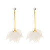 Alloy Petal Lotus Flower Long Tassel Women's Earrings With Electroplating