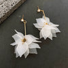 Alloy Petal Lotus Flower Long Tassel Women's Earrings With Electroplating
