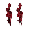 Alloy Petals Pattern Spraypainted Multilayer Tassel Earrings For Women