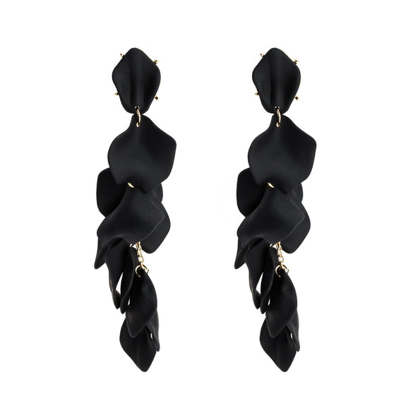 Alloy Petals Pattern Spraypainted Multilayer Tassel Earrings For Women