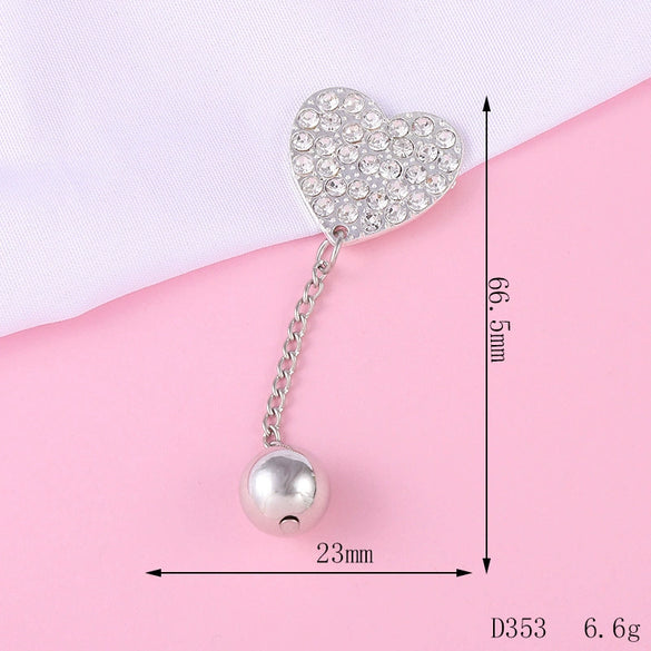 Alloy Phone Shell Jewelry Accessories With Love Peach Heart Design And Electroplating Treatment