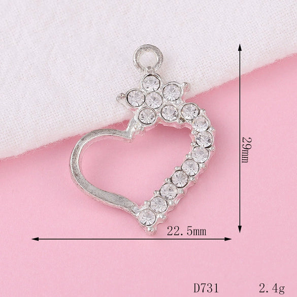 Alloy Phone Shell Jewelry Accessories With Love Peach Heart Design And Electroplating Treatment