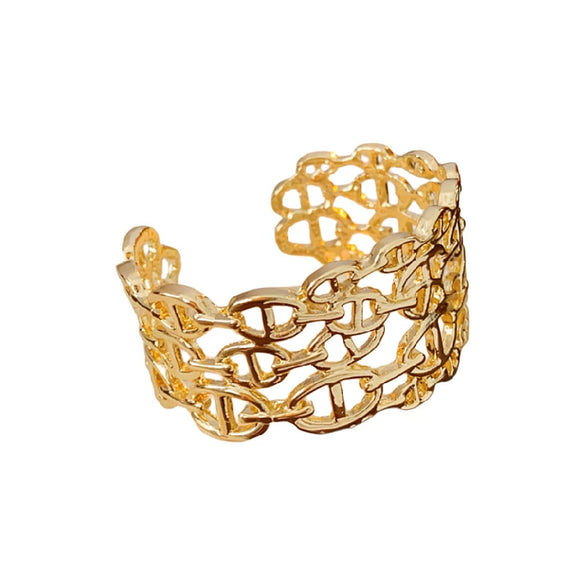 Alloy Pig Nose Cut Out Open Bracelet Cold Style Electroplating Hand Jewelry For Women
