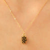 Alloy Pine Cone Pendant Earrings And Necklace Set With Electroplating For Women