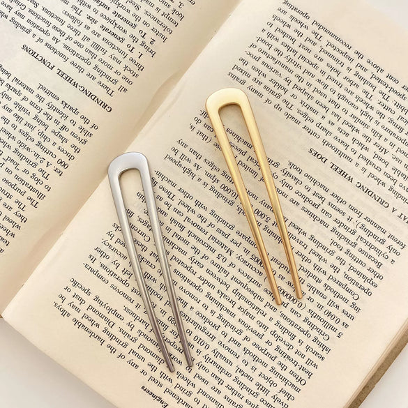 Alloy Plaid Hairpin Silver Plated Gold Plated Couple Style Hair Accessories Hair Tassels