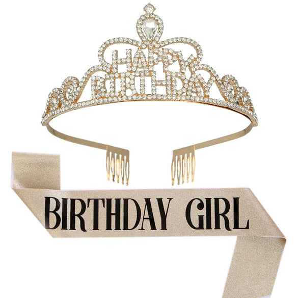 Alloy Plaid Party Headdress Hair Accessories Shoulder Strap Etiquette Belt Semimanual Semimechanical