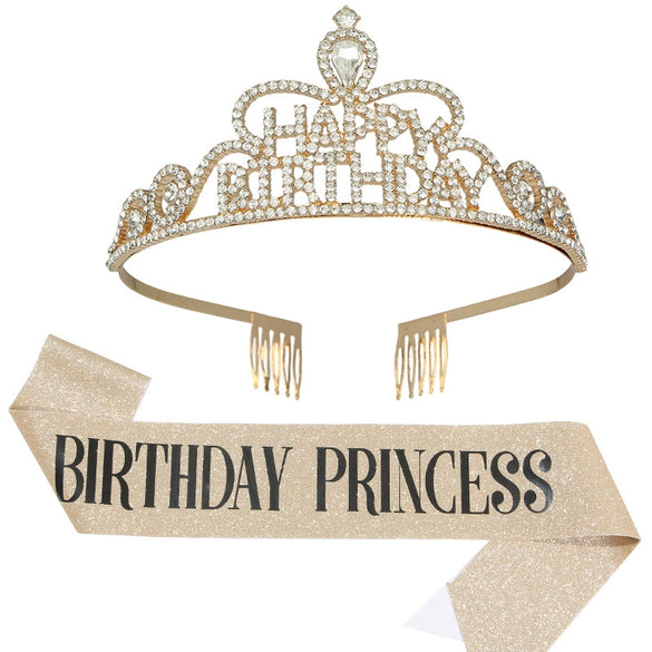 Alloy Plaid Party Headdress Hair Accessories Shoulder Strap Etiquette Belt Semimanual Semimechanical