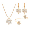 Alloy Plants And Flowers Diamond Jewelry Women's Threepiece Set Necklace Earrings Bracelet