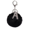 Alloy Plush Key Chain With Diamondencrusted English Letter And Fur Ball Modern Simplicity Style