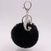 Alloy Plush Key Chain With Diamondencrusted English Letter And Fur Ball Modern Simplicity Style