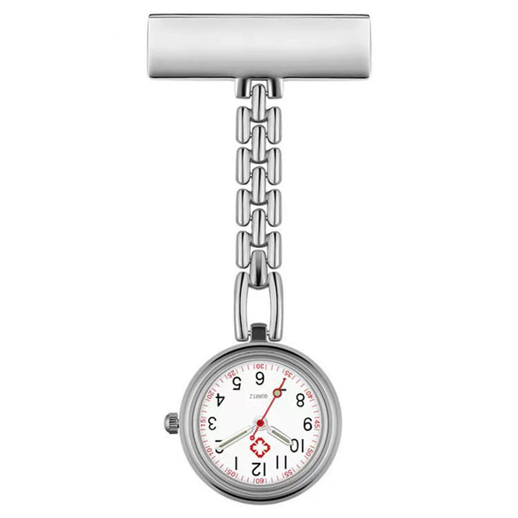 Alloy Pocket Watch For Women And Students With Engraving Round Dial Medical Style
