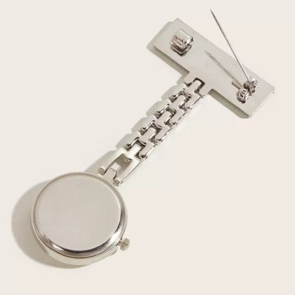 Alloy Pocket Watch For Women And Students With Engraving Round Dial Medical Style
