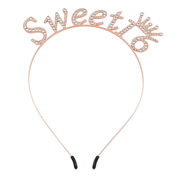 Alloy Point Drill Alphabet Headband For Female