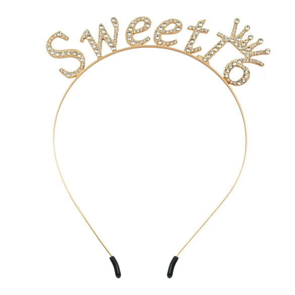 Alloy Point Drill Alphabet Headband For Female