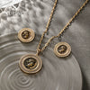 Alloy Portrait Geometric Jewelry Set With Electroplating Necklace And Earrings