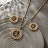 Alloy Portrait Geometric Jewelry Set With Electroplating Necklace And Earrings