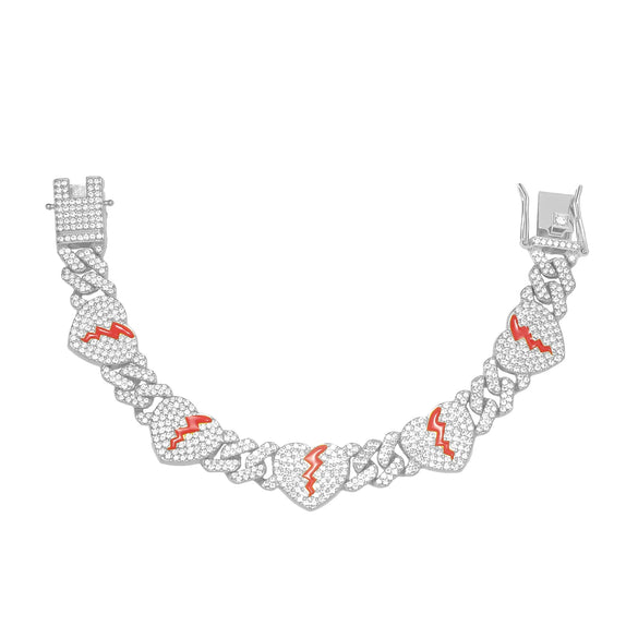 Alloy Punk Geometric Diamond Cuban Chain Necklace For Men
