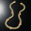 Alloy Punk Geometric Diamond Cuban Chain Necklace For Men