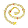 Alloy Punk Geometric Diamond Cuban Chain Necklace For Men