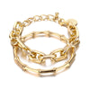 Alloy Punk Retro Bamboo Joint And Round Coin Pendant Women's Bracelet With Electroplating