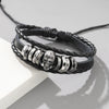Alloy Punk Skull Handmade Unisex Leather Woven Bracelet