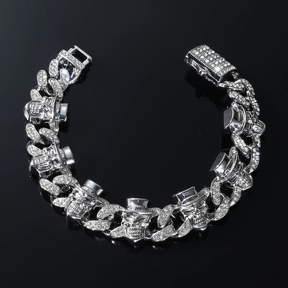 Alloy Punk Style Skull Geometric Hiphop Electroplated Unisex Bracelet