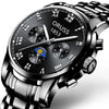 Alloy Quartz And Mechanical Wrist Watch Round Dial Pointer Display Mineral Strengthened Glass Mirror For Men
