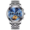 Alloy Quartz And Mechanical Wrist Watch Round Dial Pointer Display Mineral Strengthened Glass Mirror For Men
