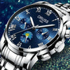 Alloy Quartz And Mechanical Wrist Watch Round Dial Pointer Display Mineral Strengthened Glass Mirror For Men