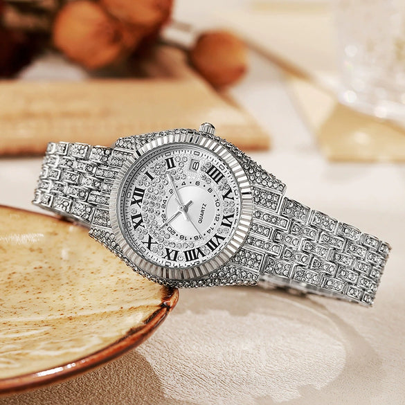 Alloy Quartz Women's Watches With Round Dial And Single Folding Buckle