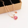 Alloy Rabbit Head Short Clavicle Necklace With Opal Inlaid And Color Preserving Plating Water Wave Chain Cute Animal Style Diamond Design